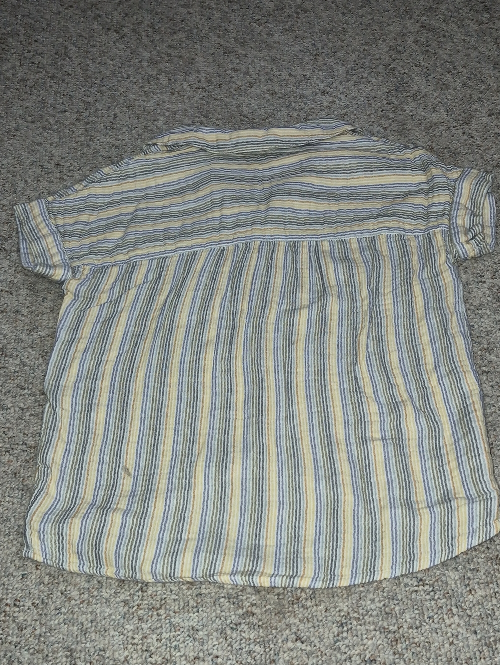 Sonoma Short-Sleeve Striped Button-Down Shirt - Yellow & Blue